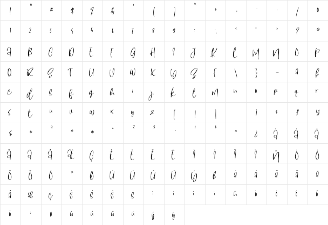 South Dreamers Alternate Regular  glyph index