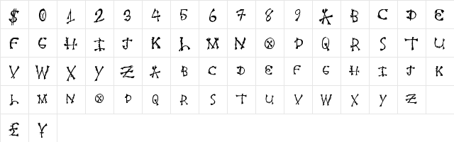 FreshBone Regular  glyph index