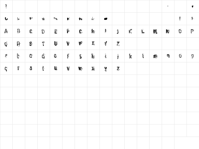 Waste of Paint Regular  glyph index