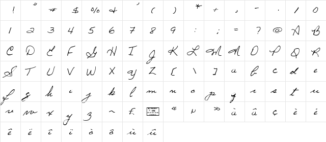 GINETTE GINETTE  glyph index