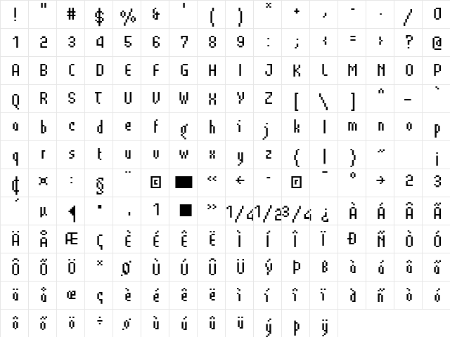 LomoCopy LT Std Zigg Regular  glyph index
