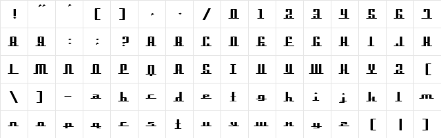 Americana Dreams ExpUpright Regular  glyph index