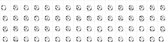BJF Christmas Wreath Regular  glyph index