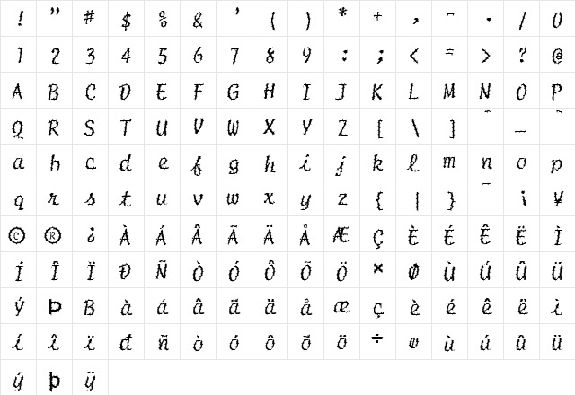 FZ HAND 20 SPIKED Normal  glyph index