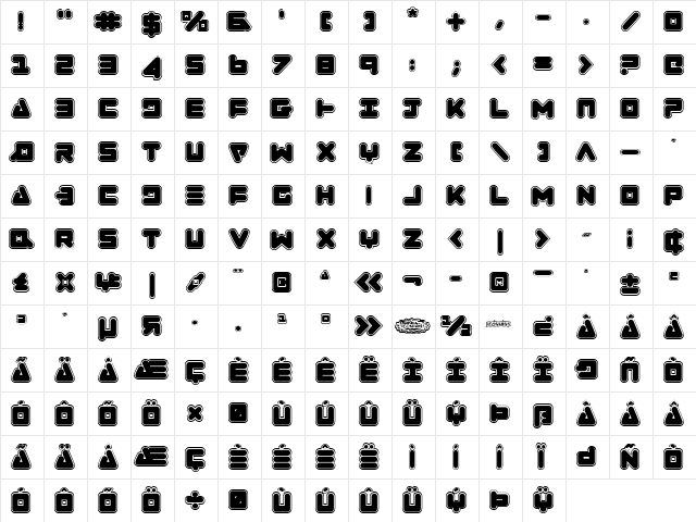 Zealot College Regular  glyph index