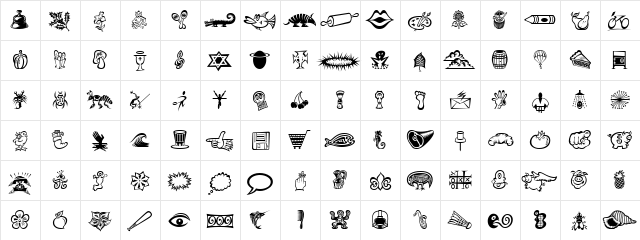 Df Daves Raves Two ITC Medium  glyph index