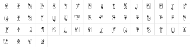 KR Butterfly 3 Regular  glyph index