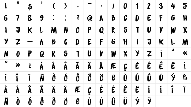 DK Sensory Overload Regular  glyph index