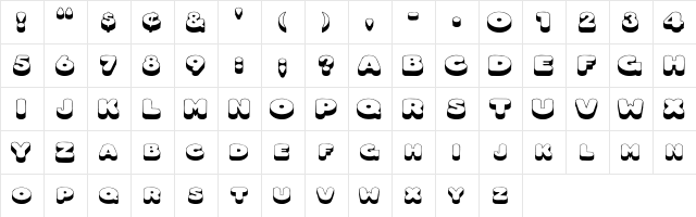 HotDog Ex Regular  glyph index