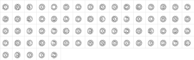 FlowerPower Medium  glyph index