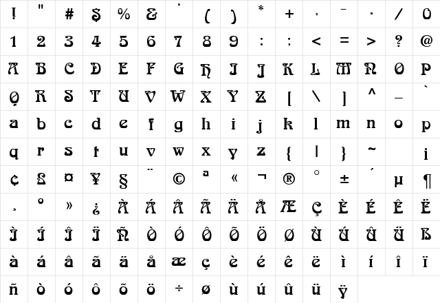 ArabikDB Normal  glyph index