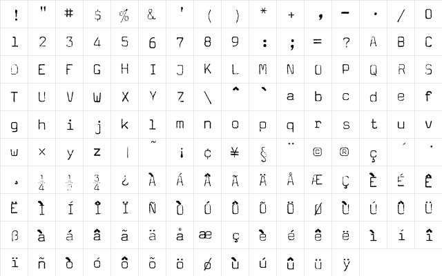Magda Light  glyph index