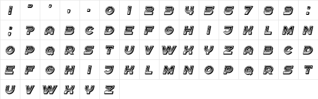 Cimice Regular  glyph index