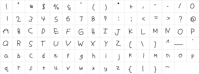 KBSchoolyardPranks Medium  glyph index