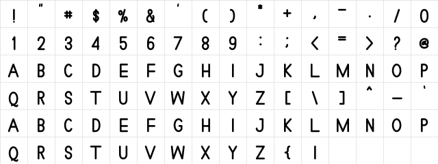Feelgoodnes sans Regular  glyph index