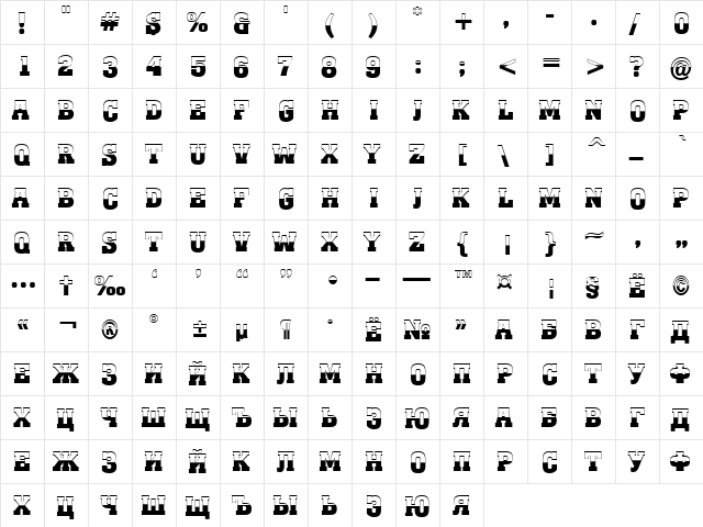 a_MonumentoTitulB&W Bold  glyph index