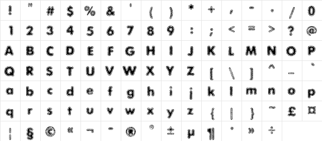 ExposureMixOneC Regular  glyph index