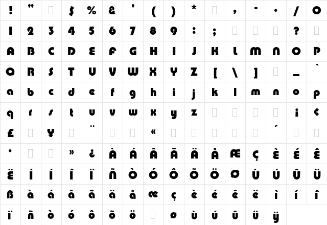 Pump Plain  glyph index