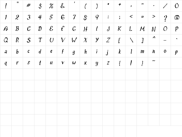 CK Fable Regular  glyph index