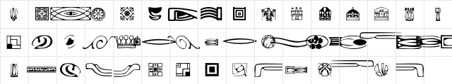 Griffinone Regular  glyph index