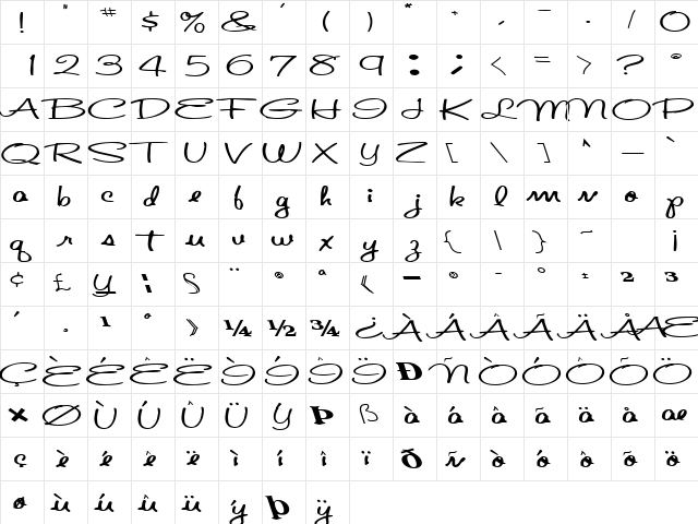 DoorKeeper41 Bold  glyph index