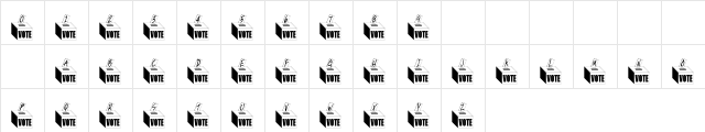Get Out The Vote Regular  glyph index