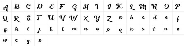 Golliath Regular  glyph index
