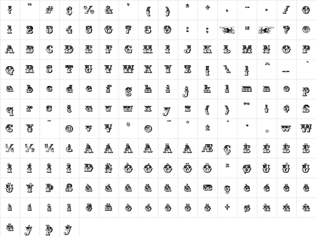 Home Style Regular  glyph index