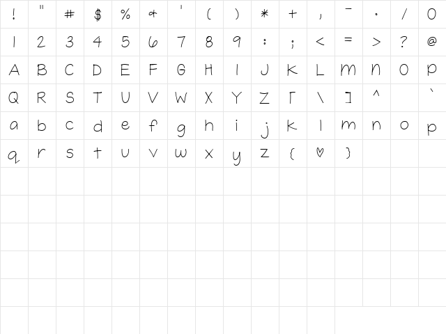 LD Fine Print 16 Regular  glyph index