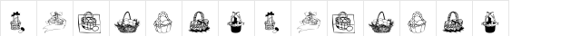 KR Easter Baskets Regular  glyph index