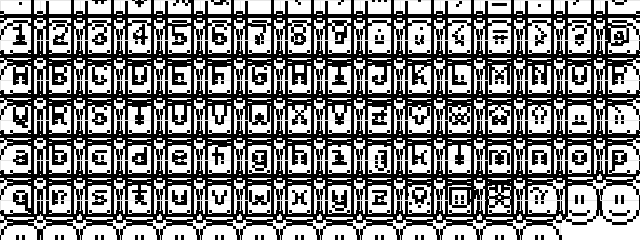 Emote Letters Regular  glyph index