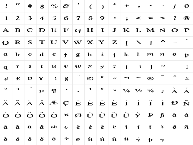 Put Regular  glyph index