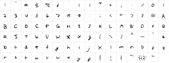 FSO lefty Regular  glyph index