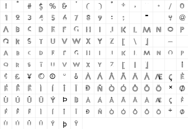 FZ UNIQUE 12 Normal  glyph index