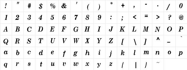 NewCenturySch 6 Regular  glyph index