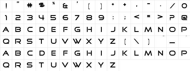 Top 10 Regular  glyph index