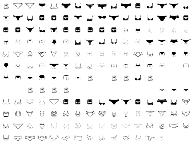 Female Underwear Regular  glyph index