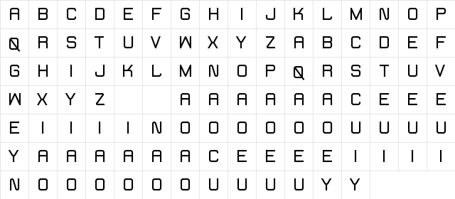 Fearcheer Demo Regular  glyph index