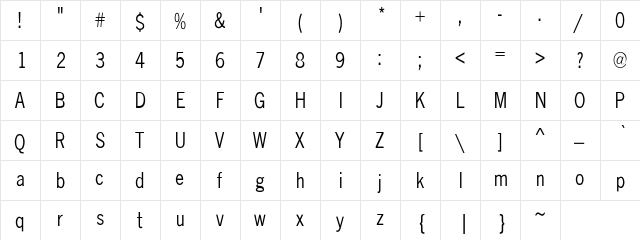 Abell Cond Regular  glyph index