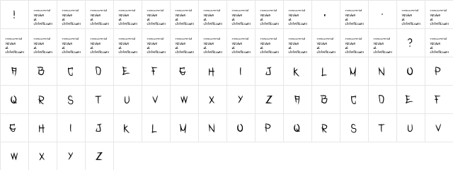 Rasterized Regular  glyph index