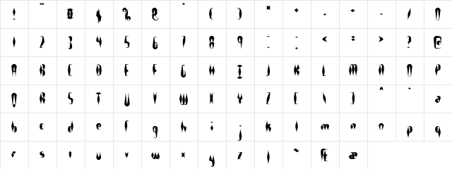 Quill Experimental S (BRK) Regular  glyph index