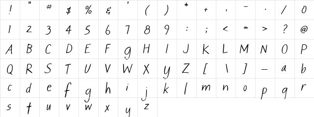 AL Flighty Regular  glyph index