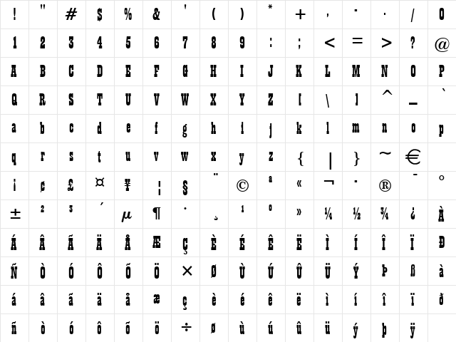 Billboard11 Normal  glyph index