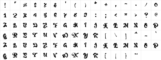 a Ai Love Regular  glyph index