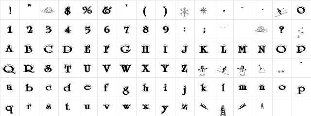Winter Wonderland Regular  glyph index
