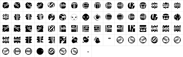 UseBats Regular  glyph index