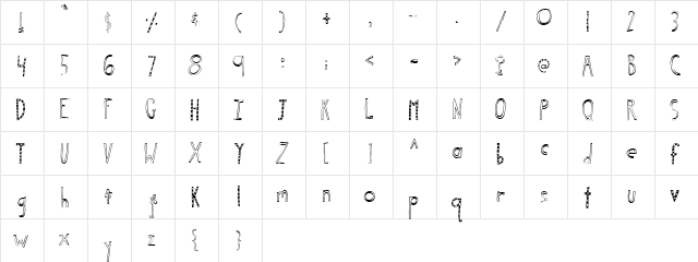 2Peas Tokyo Girl Regular  glyph index