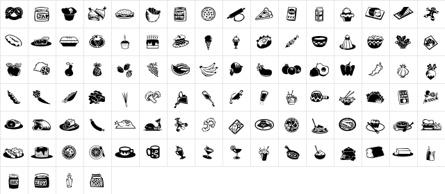 MiniPics LilEdibles  glyph index