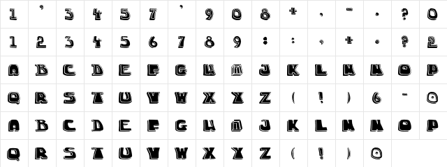 chuck-title-font Regular  glyph index