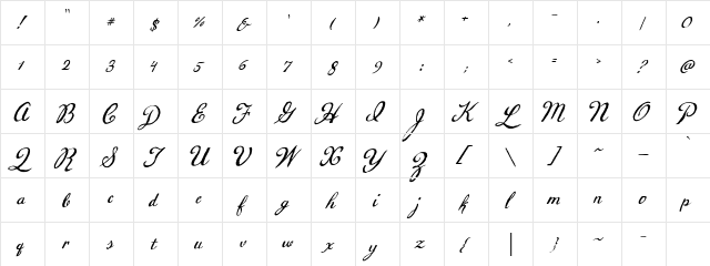 CK Wellington Regular  glyph index